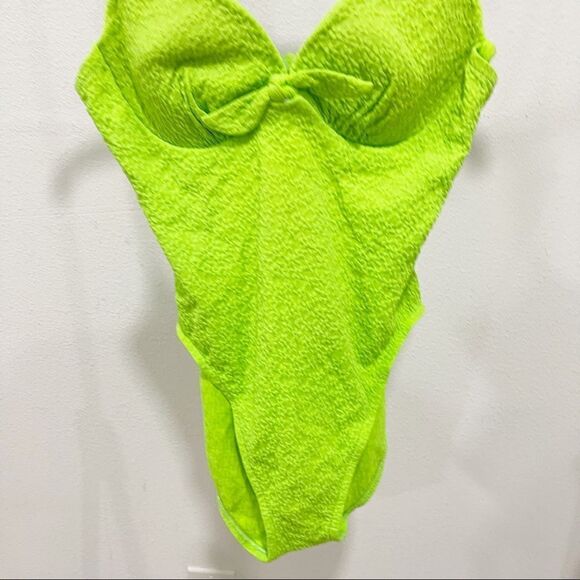 Vintage Green One Piece Swimsuit Bathing Suit 1980s - Picture 2 of 9